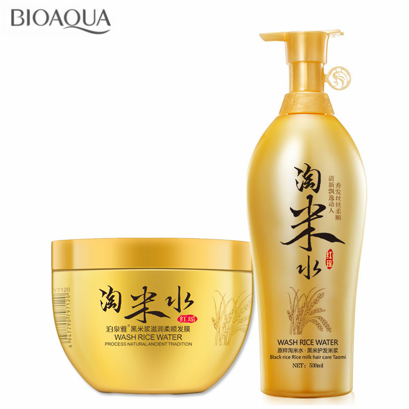 Hair Care With Rice Water - Bioaqua-shampoo com água de arroz, 500ml,