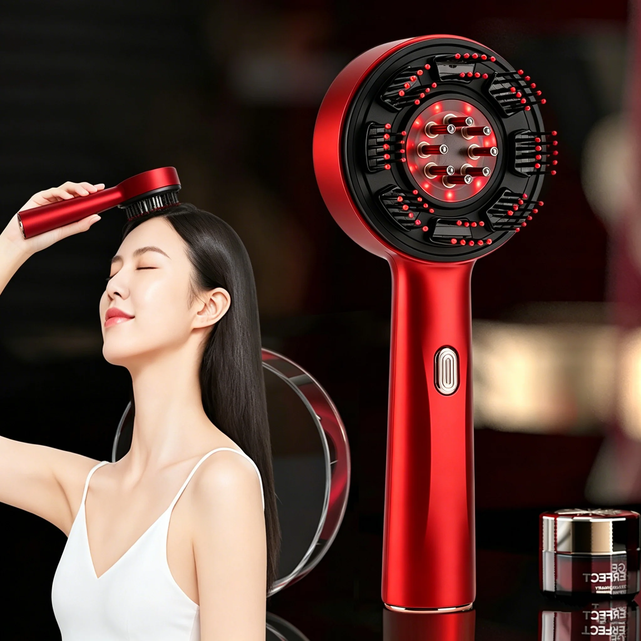 Hair Care Essential - Pente Massageador Elétrico Portátil para Couro