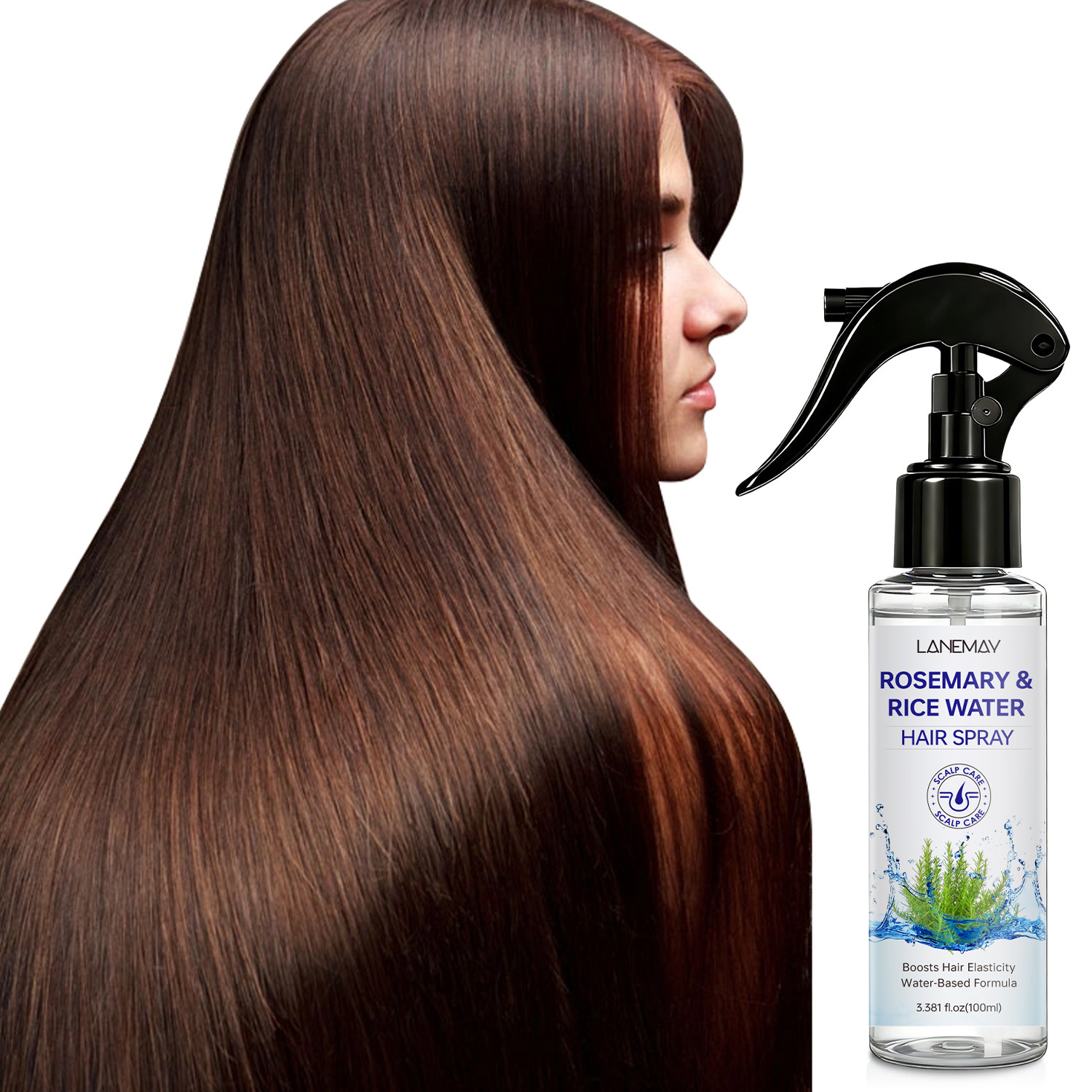 Hair Care With Rice Water - Spray Capilar de Alecrim e Água