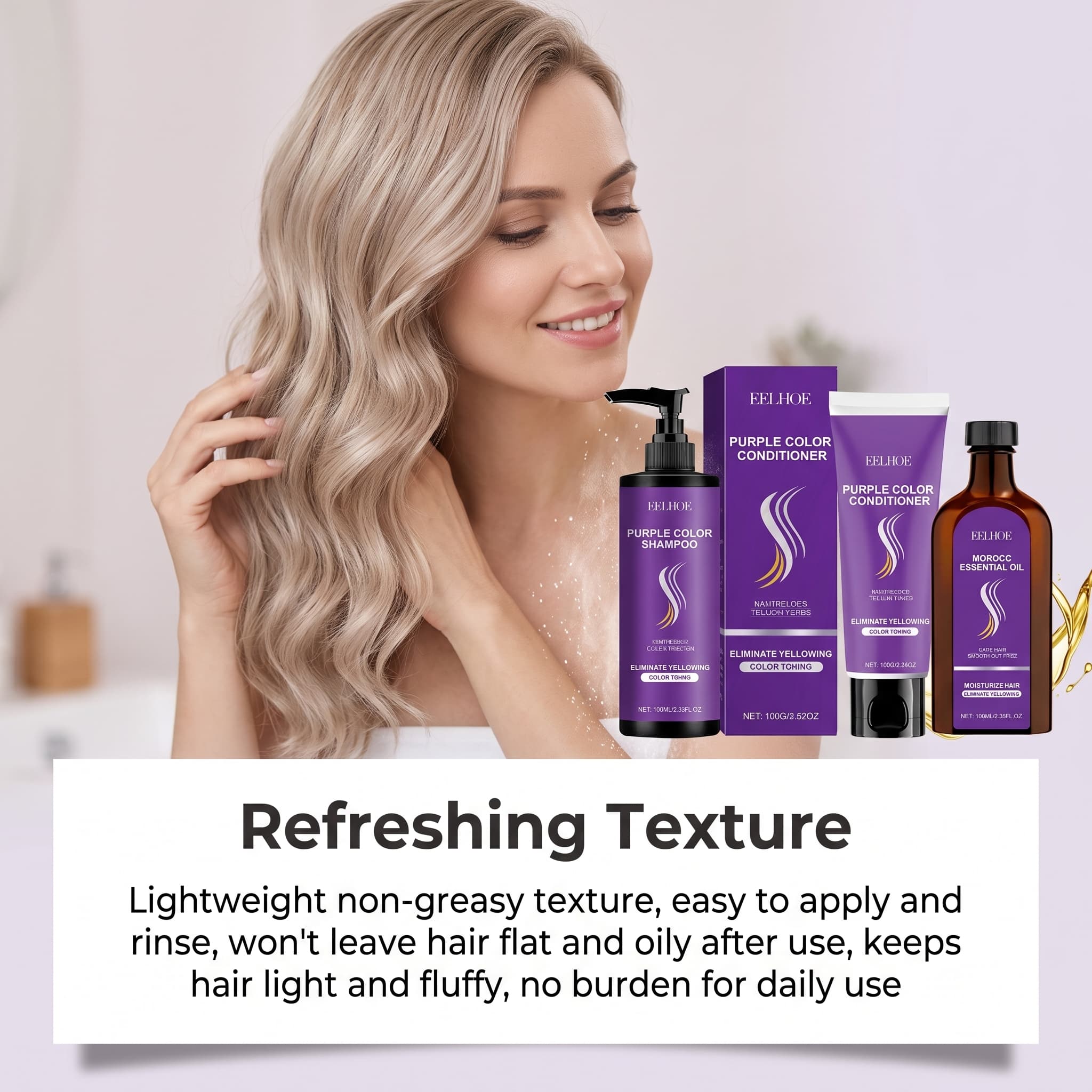Conjunto de Shampoo Roxo com C - Hair Care Hair Serum avaliação e preço