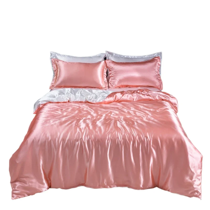 Nordic cetim seda cama conjunt - Satin Pillowcase Silk avaliação e preço
