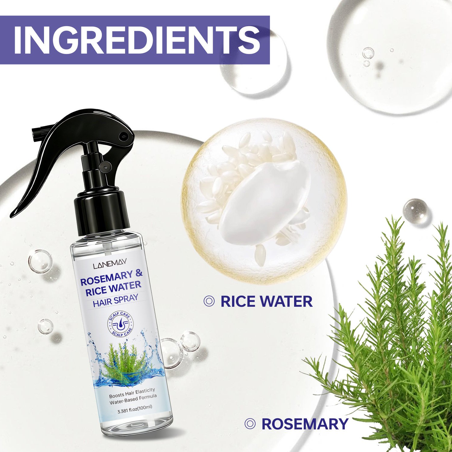 Spray Capilar de Alecrim e Águ - Hair Care With Rice Water avaliação e preço